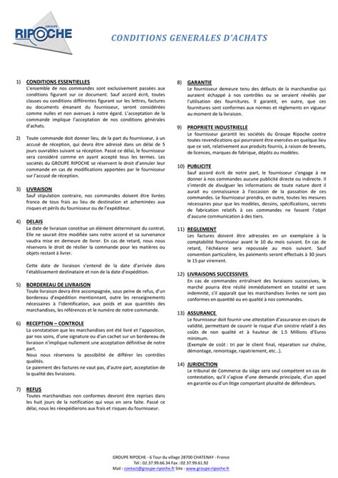 Conditions générales de vente B2C .